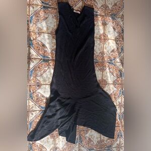 Rebecca Taylor knit fitted sheath long dress asymmetrical handkerchief S Allegra